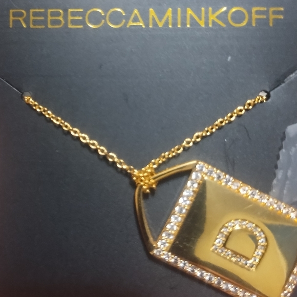 Rebecca Minkoff Gold pendant D initial necklace NEW - Picture 5 of 5
